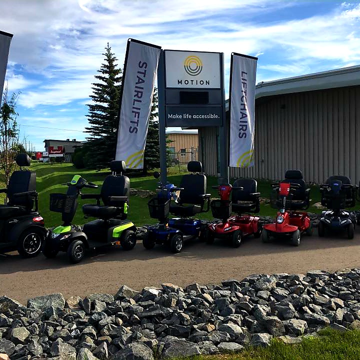 Thunder Bay mobility scooters and outdoor signage
