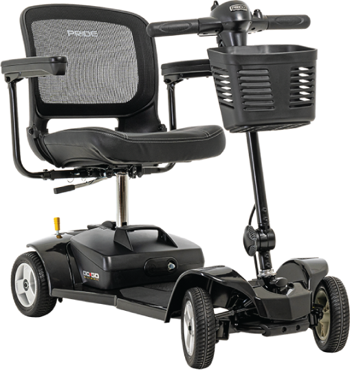 A black Go Go Ultra X 4-Wheel mobility scooter.